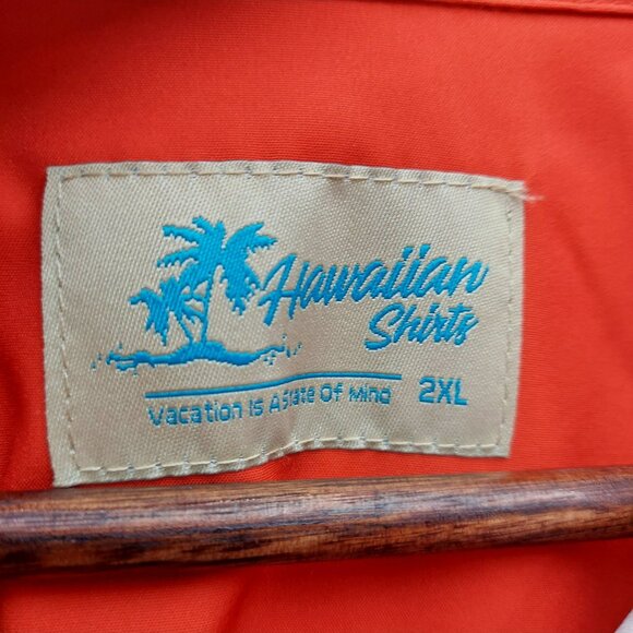 Red & Black Hawaiian Button-Up Shirt W/ Cherry Graphic Design 2XL Short Sleeve M - Picture 3 of 3